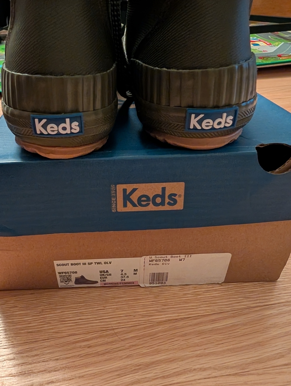 NIB Keds Scout Boot III Water-Resistant Twill – Olive – Size 7 - Picture 7 of 9